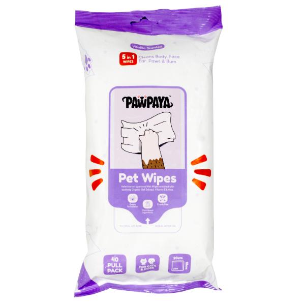 Netmeds | Pawpaya Pet Wipes Pull Pack 20 x 18 cm 40's