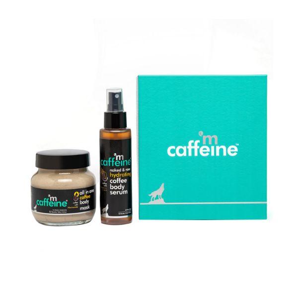 Netmeds | mCaffeine Coffee Quick Glow-up Body Gift Kit - Tan Removal Body Mask & Hydrating Body Serum 360 ml