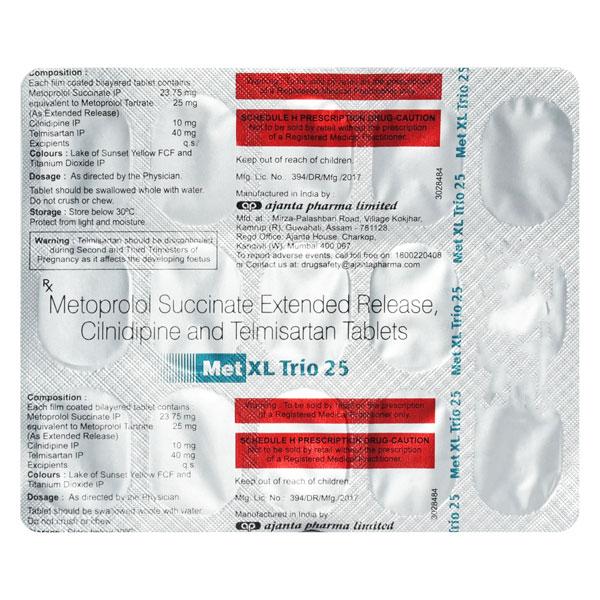 Netmeds | MET XL TRIO 25 Tablet 15's