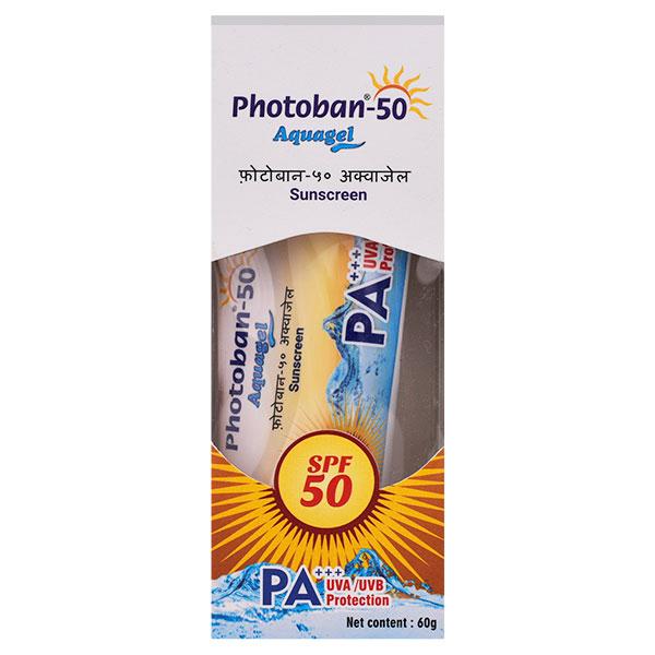 Netmeds | Photoban 50 Aquagel SPF 50 PA+++ UVA/UVB Sunscreen 60gm