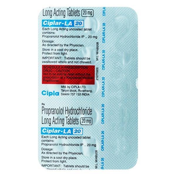 Netmeds | Ciplar LA 20mg Tablet 15'S