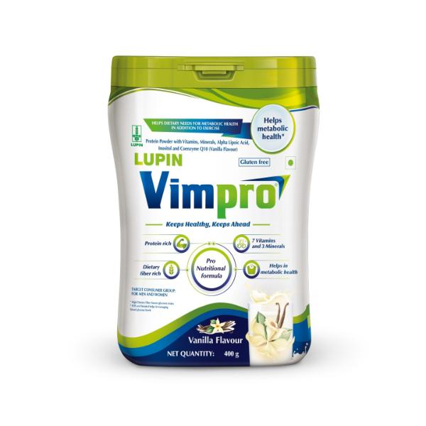 Netmeds | Lupin Vimpro Protein Powder - Vanilla Flavour 400 gm