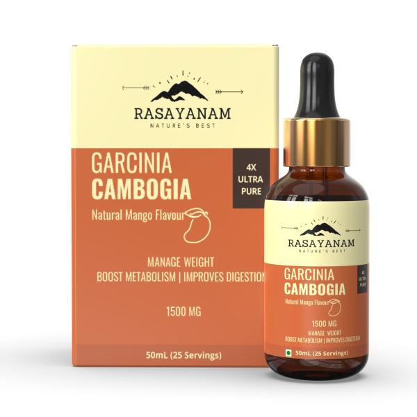 Netmeds | Rasayanam Garcinia Cambogia 1500 MG Liquid - Natural Mango Flavour 50 ml