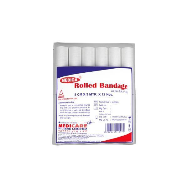 Netmeds | Medica Rolled Bandage (5 cm x 3 m) 12's