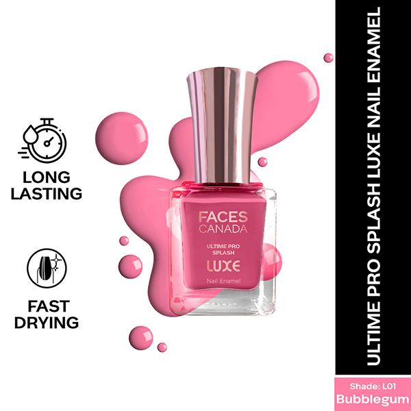 Netmeds | Faces Canada Ultime Pro Splash Luxe Nail Enamel - Bubblegum (L01) 12 ml