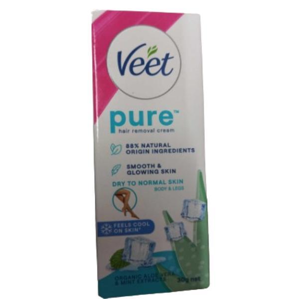 Netmeds | Veet Pure Hair Removal Cream Dry To Normal Skin With Organic Aloe Vera & Mints Extracts 30 g