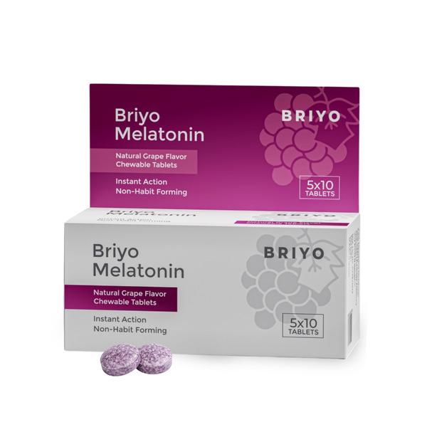 Netmeds | Briyo Melatonin Chewable Tablets - Natural Grape Flavour 50's