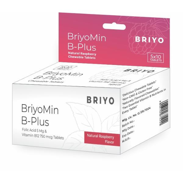Netmeds | Briyo Briyomin B Plus Chewable Tablet - Natural Raspberry Flavour 30's