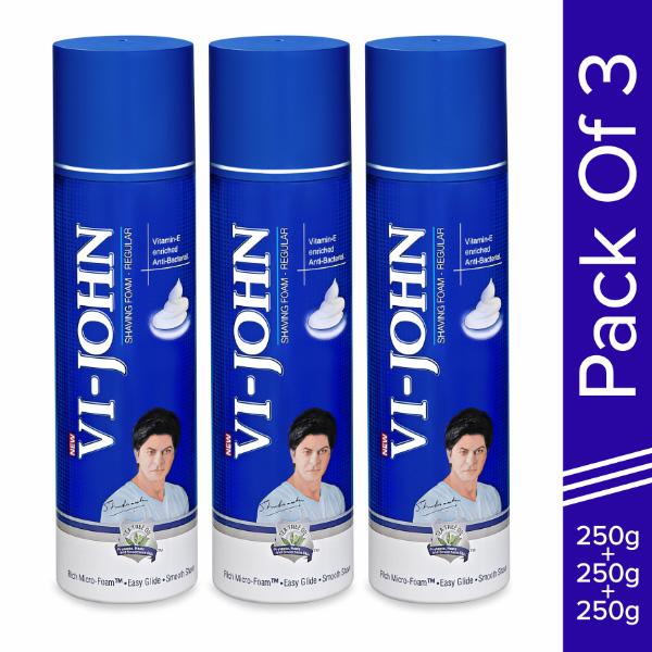 Netmeds | Vi-John Regular Shaving Foam - Pack of 3 x 250 gm