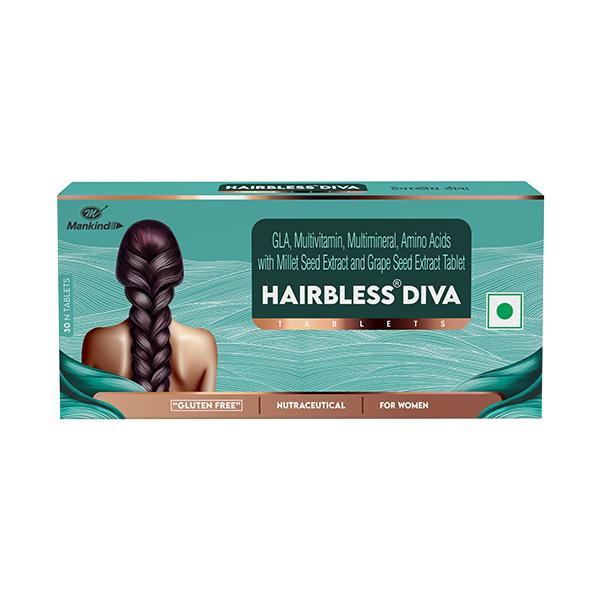 Netmeds | HAIRBLESS DIVA GLUTEN FREE NUTRACEUTICAL FOR WOMEN Tablet 10's