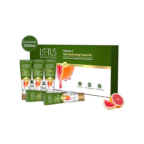Netmeds | Lotus Botanicals Vitamin C Skin Brightening Facial Kit, 5 Step Facial Pack, For All Skin Types 44 gm