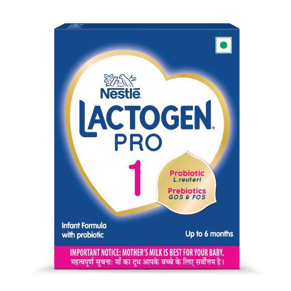 Netmeds | Nestle LACTOGEN PRO 1 Infant Formula with Probiotic L.reuteri & Prebiotics GOS & FOS (Upto 6 Months) 400 g