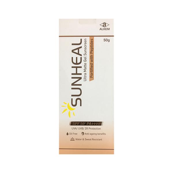 Netmeds | SUNHEAL SPF 50+ PA++++ UVA/UVB Ultra Matte Gel Sunscreen 50gm
