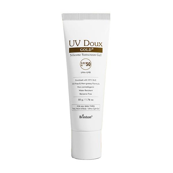 Netmeds | UV Doux Gold SPF PA +++ 50 Silicone Sunscreen Gel 50gm