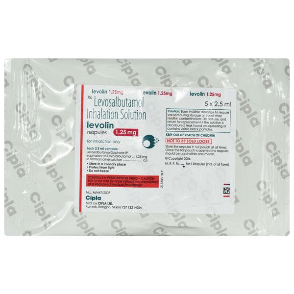 Netmeds | Levolin 1.25mg Respule 5X2.5ml