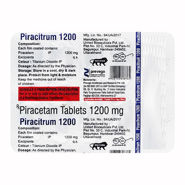 Netmeds | PIRACITRUM 1200 Tablet 10's