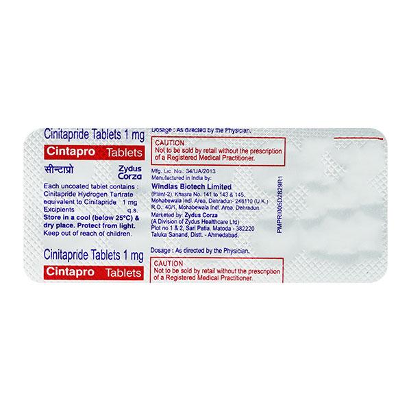 Netmeds | Cintapro 1mg Tablet 10'S