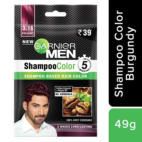 Netmeds | Garnier Men Shampoo Color Shade 3.16 Burgundy (10ml+10ml)