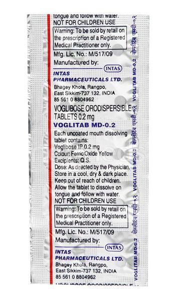 Netmeds | Voglitab MD 0.2mg Tablet 10'S