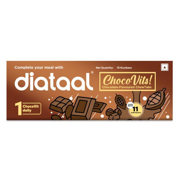 Netmeds | DIATAAL CHOCO VITS CHOCOLATE FLAVOURED Chewable Tablet 10's