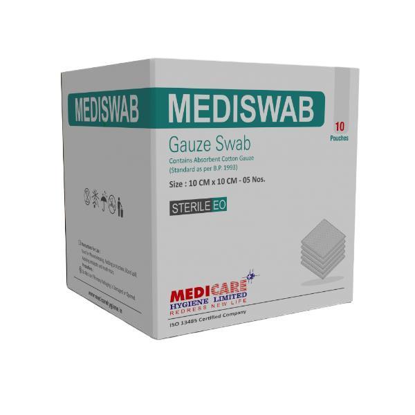 Netmeds | Medica Mediswab Gauze Swab 5 cm x 5 cm x 12 PLY 5's