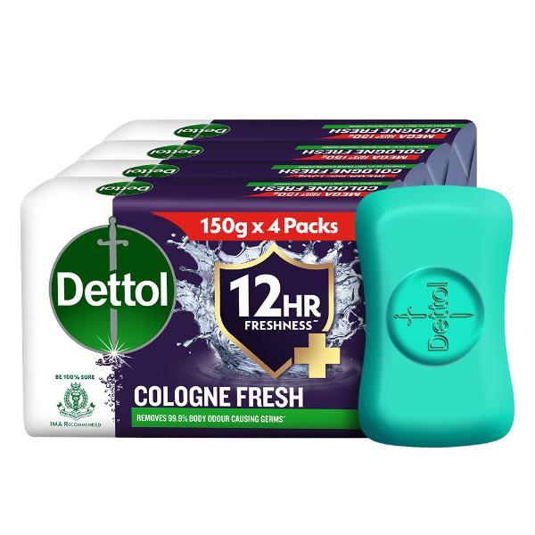 Netmeds | Dettol Soap - Cologne Fresh Bathing (Pack of 4 x 150 g)
