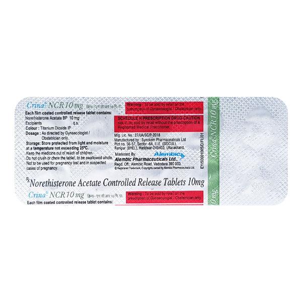 Netmeds | Crina Ncr 10mg Tablet 10'S