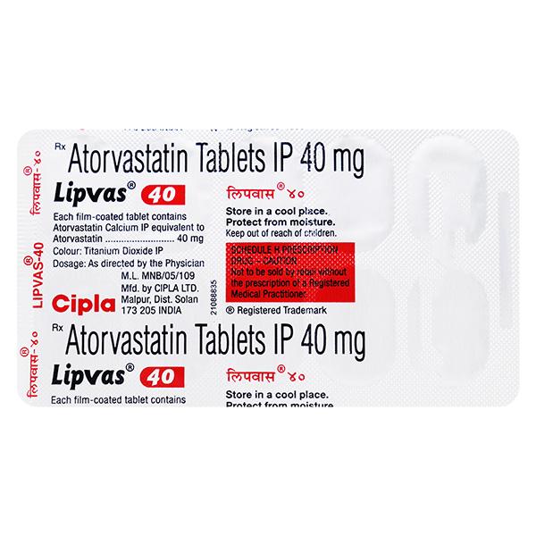 Netmeds | Lipvas 40mg Tablet 10'S