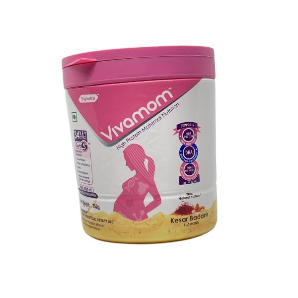 Netmeds | Vivamom High Protein Maternal Nutrition Supplement Powder Jar - Kesar Badam Flavour 250 g