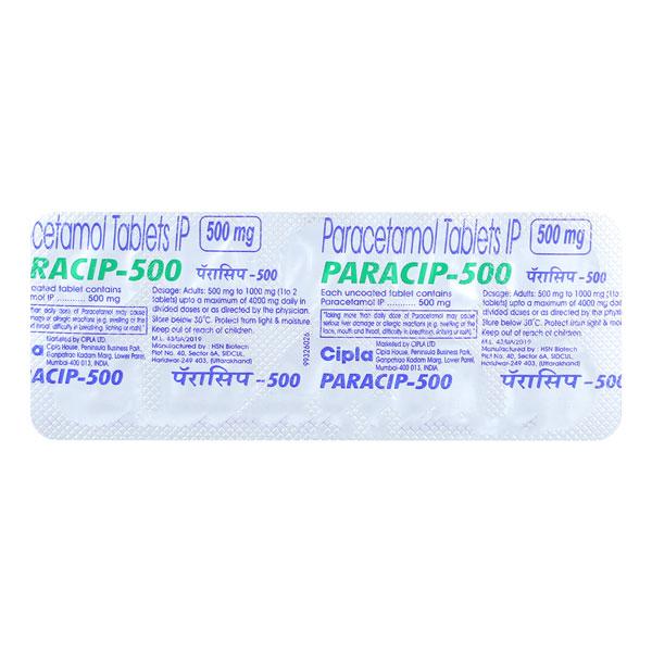 Netmeds | Paracip 500mg Tablet 10'S