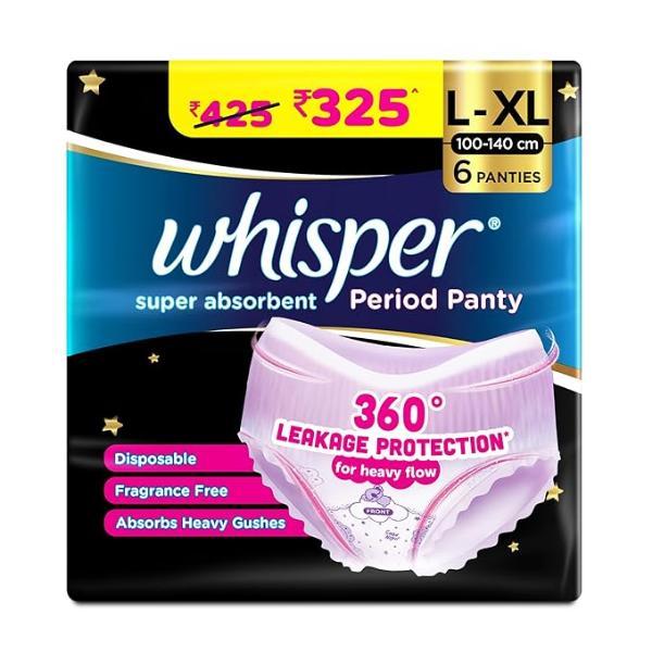 Netmeds | Whisper Super Absorbent Period Panty (M-L)(60-100 cm) 6's