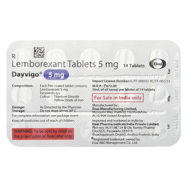 Netmeds | DAYVIGO 5mg Tablet 14's