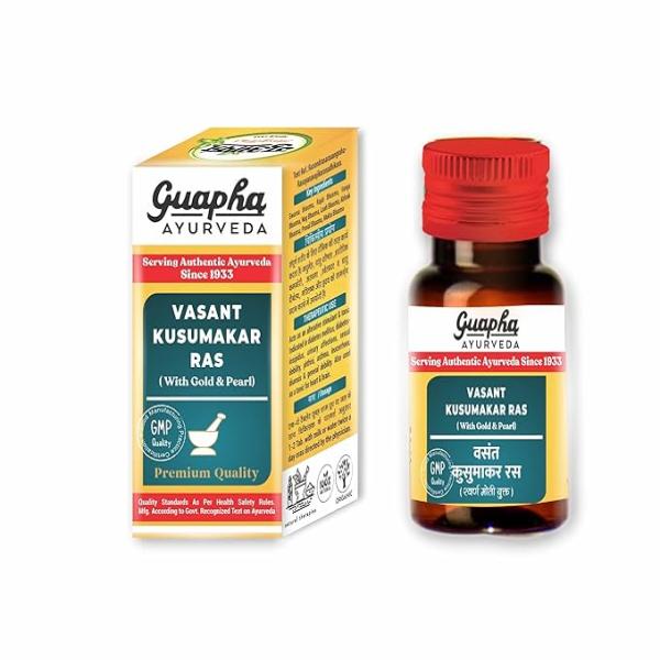 Netmeds | Guapha Ayurveda Vasant Kusumakar Ras (with Gold & Pearl) Tablet 30's