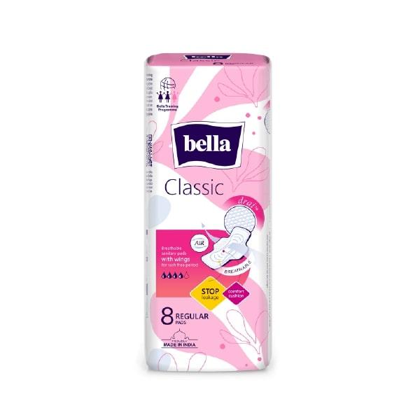 Netmeds | Bella Classic Regular Drai Wings Sanitary Pad 8's
