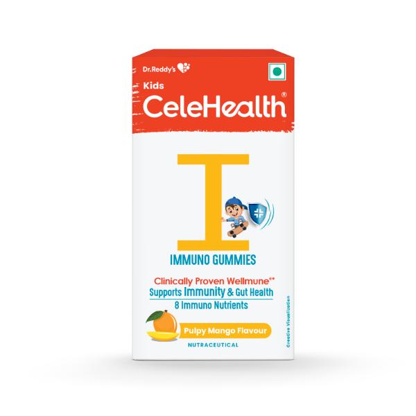 Netmeds | Celehealth Kidz Immuno Plus Gummies - Pulpy Mango (4 - 12 Yrs) 30's