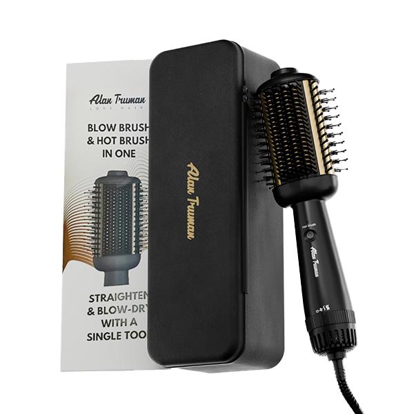 Netmeds | Alan Truman Blow Styling Brush-Blow Dryer Brush+Hair Straightener Hot Brush in One with Storage case 1's