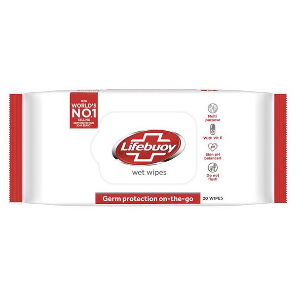 Netmeds | Lifebuoy Wet Wipes Germ Protection On the Go (Pack of 20) 1's