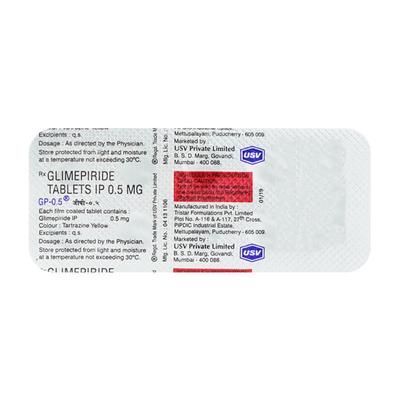 GP 0.5mg Tablet 10'S - Diabetes-Ant