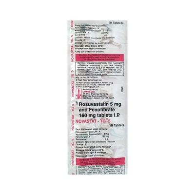 Novastat TG 5mg Tablet 10'S - High Cholesterol-Dys