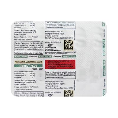 Nobel Plus Tablet 10'S - Pain relief-Nsa