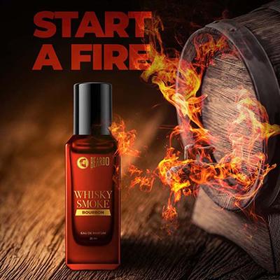Beardo Bourbon Whisky Smoke Perfume for Men Oriental, Woody, Long Lasting, Ideal Gift 20 ml - Men Perfumes (Edt/Edp)