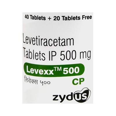 LEVEXX CP 500 Tablet 20(FREE)+40's - Epilepsy/Convulsion-Ant