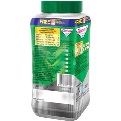 Glucon-D Instant Energy Powder - Regular (Jar) 1 kg (Free Glucon D Orange 300 g) - Energy Drinks