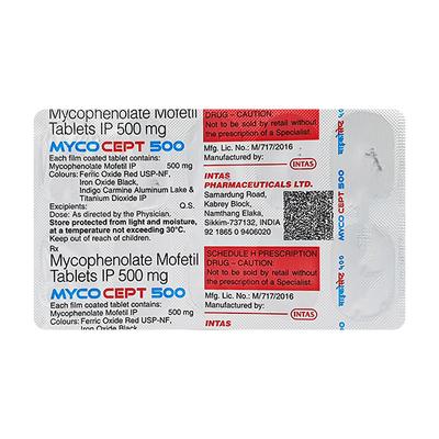 MYCOCEPT 500 Tablet 10's - Immune Suppression