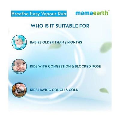Mamaearth Breathe Easy Vapour Rub Balm for babies 50 ml - Baby Skin Care