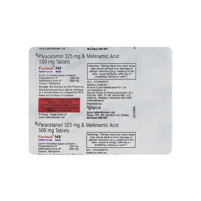 Pacimol MF Tablet 10'S - Pain relief-Nsa