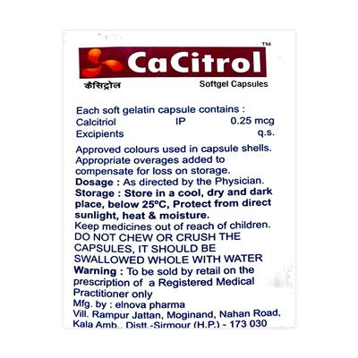 CACITROL Softgel Capsule 10's - Supplements-Vit
