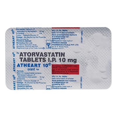Atheart 10mg Tablet 10'S - High Cholesterol-Dys