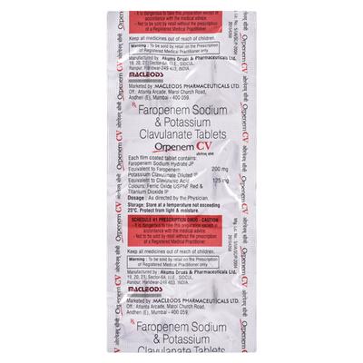 ORPENEM CV 200 Tablet 6's - Bacterial Infections-OBL