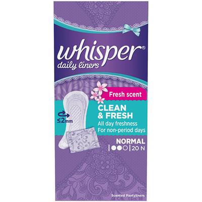 Whisper Clean and Fresh Daily Liners - 20 Count 1's - Others